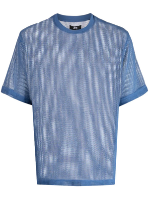 STUSSY - Men Cotton Mesh Crew Short-Sleeve