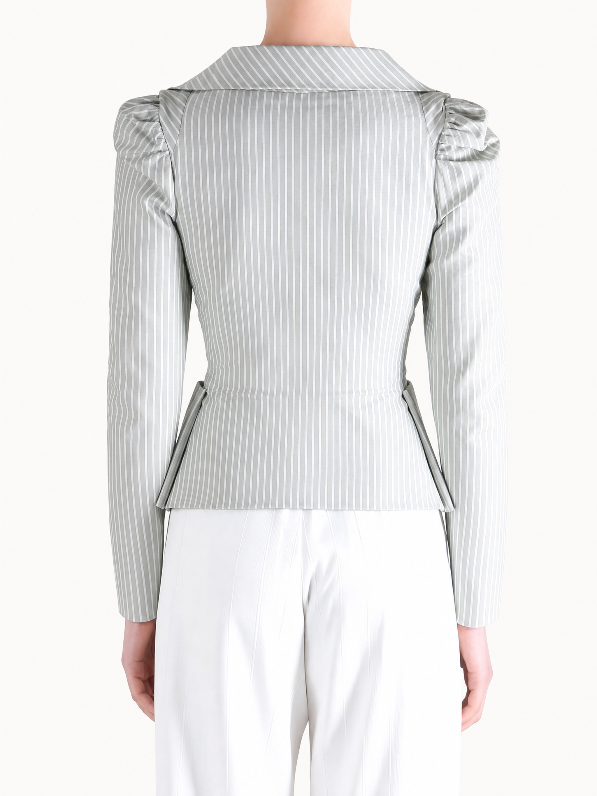 Grey shirt, full body view
