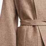 Close up of coat,showing texture of the cashmere fabric