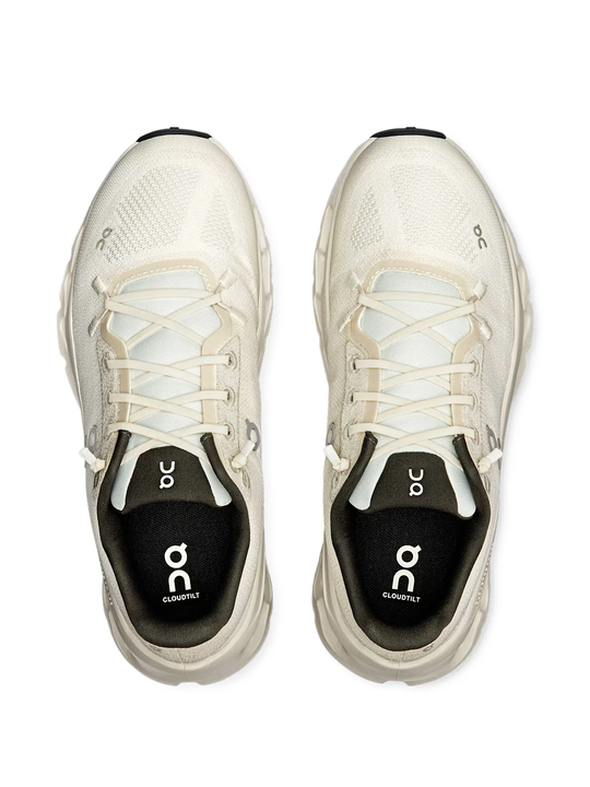 Tan sneakers, top view