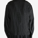 Black jacket worn by a person, showing the jacket's fit