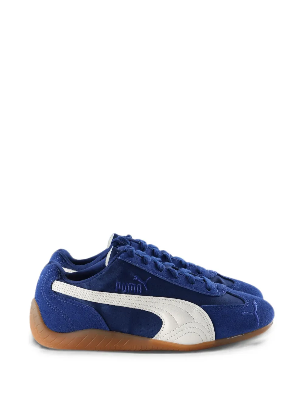 Blue sneakers, front view