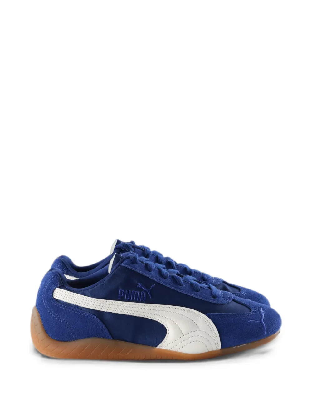 Blue sneakers, front view