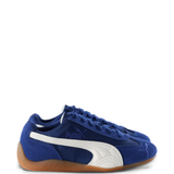 Blue sneakers, front view