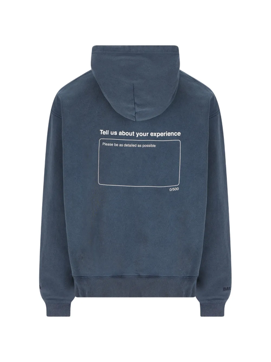 Blue sweats-hoodies, back view