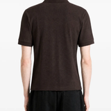 Brown t-shirt, full body view