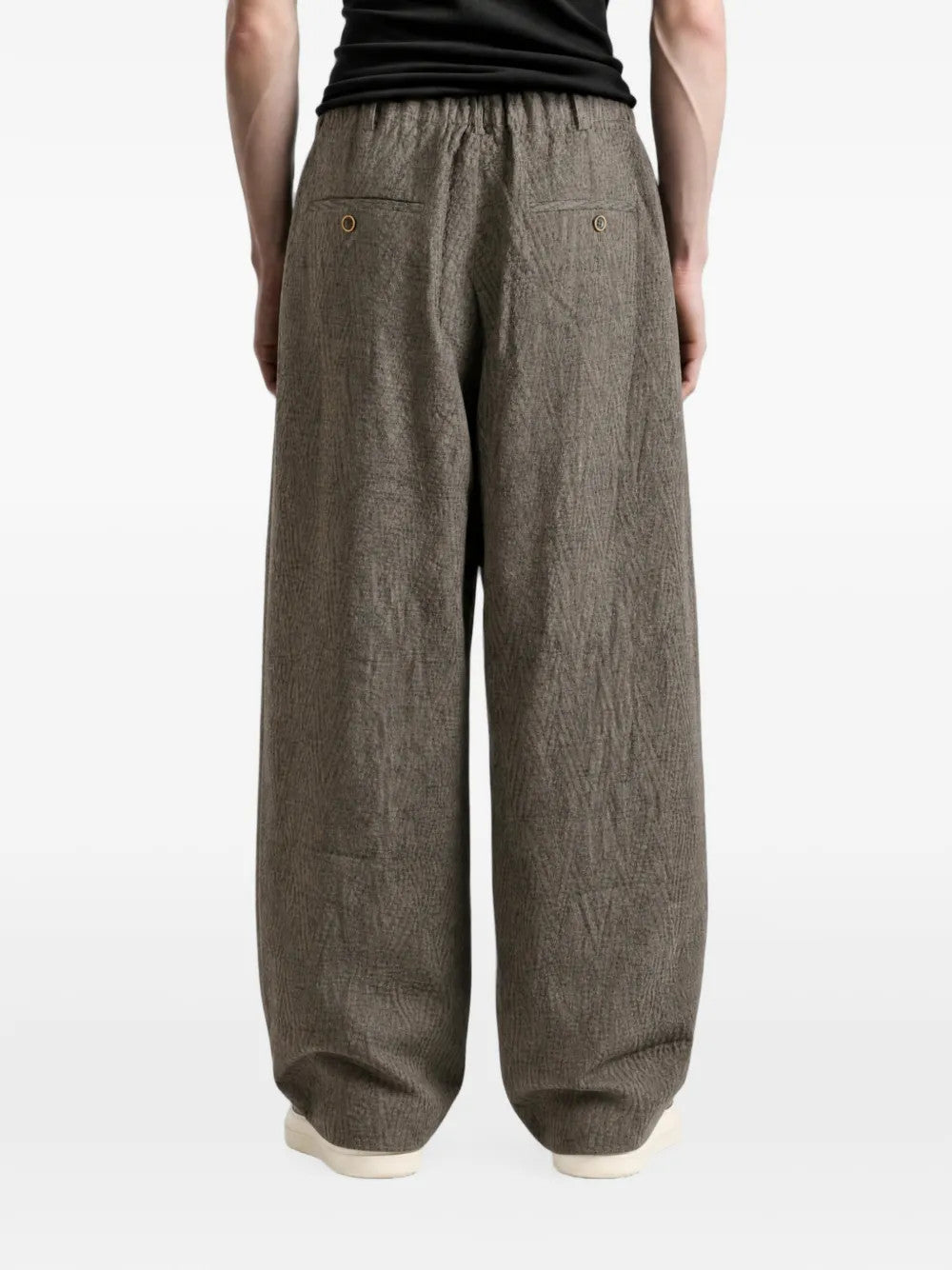 Grey pants, full body view