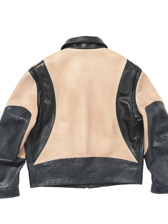 Navy jacket, back view
