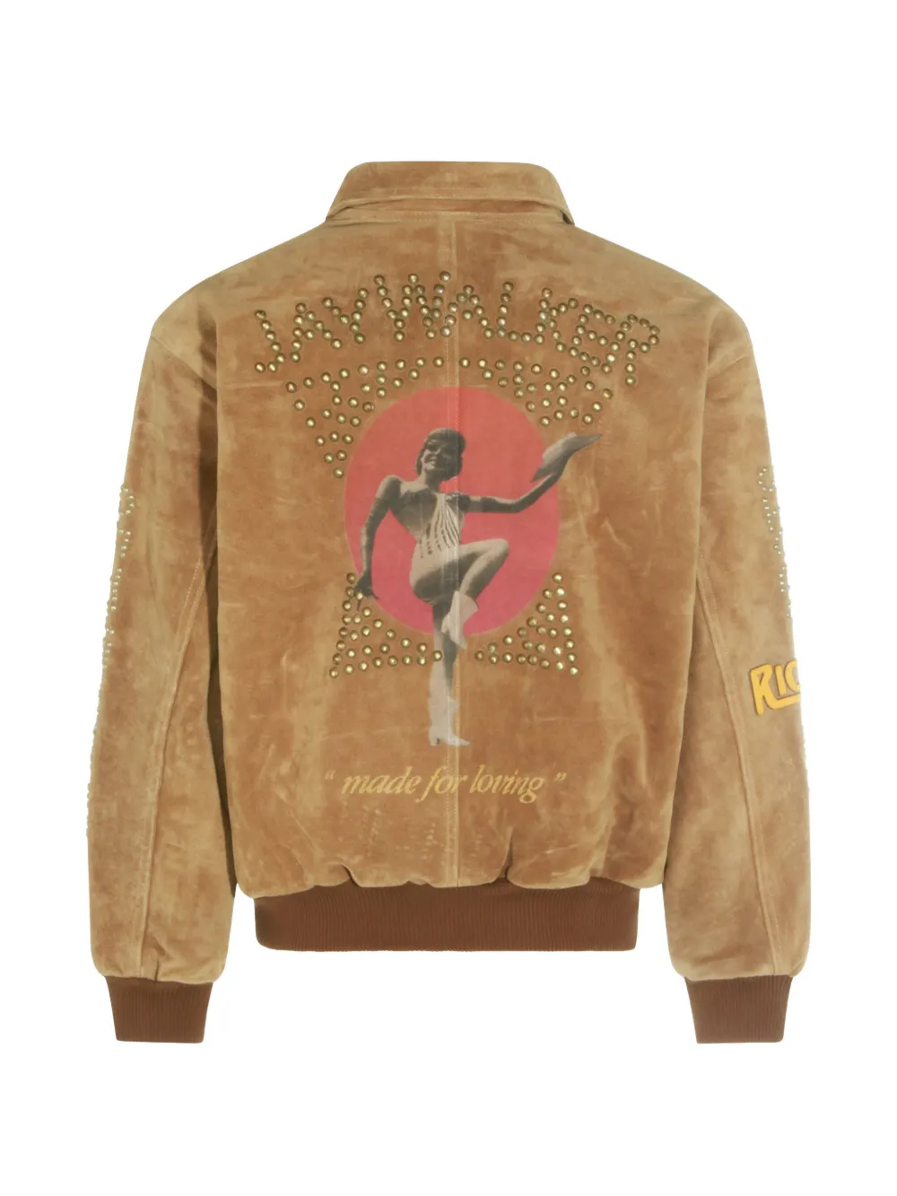 Tan jacket, back view