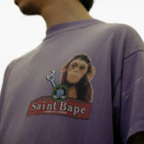 Purple t-shirt worn by a person, showing the t-shirt fit