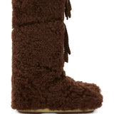 Brown boots, side view