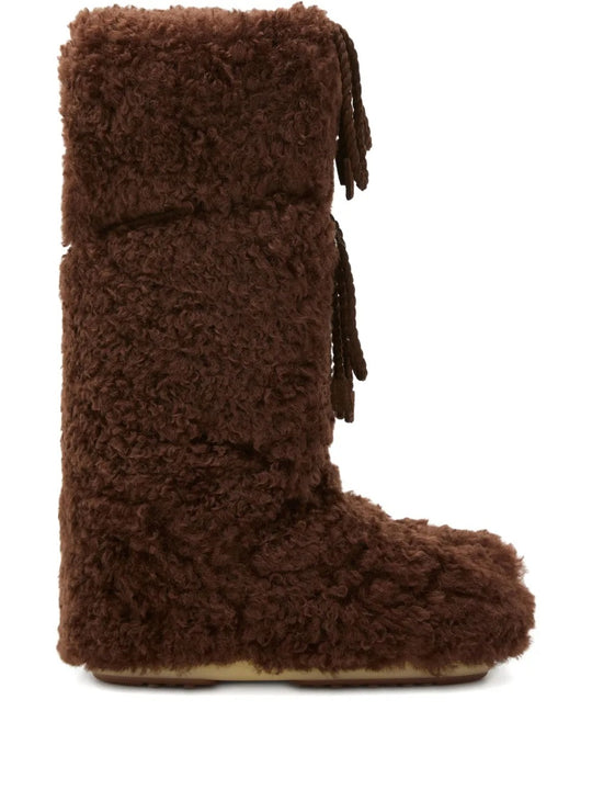 Brown boots, side view