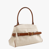 Tan bag, front view