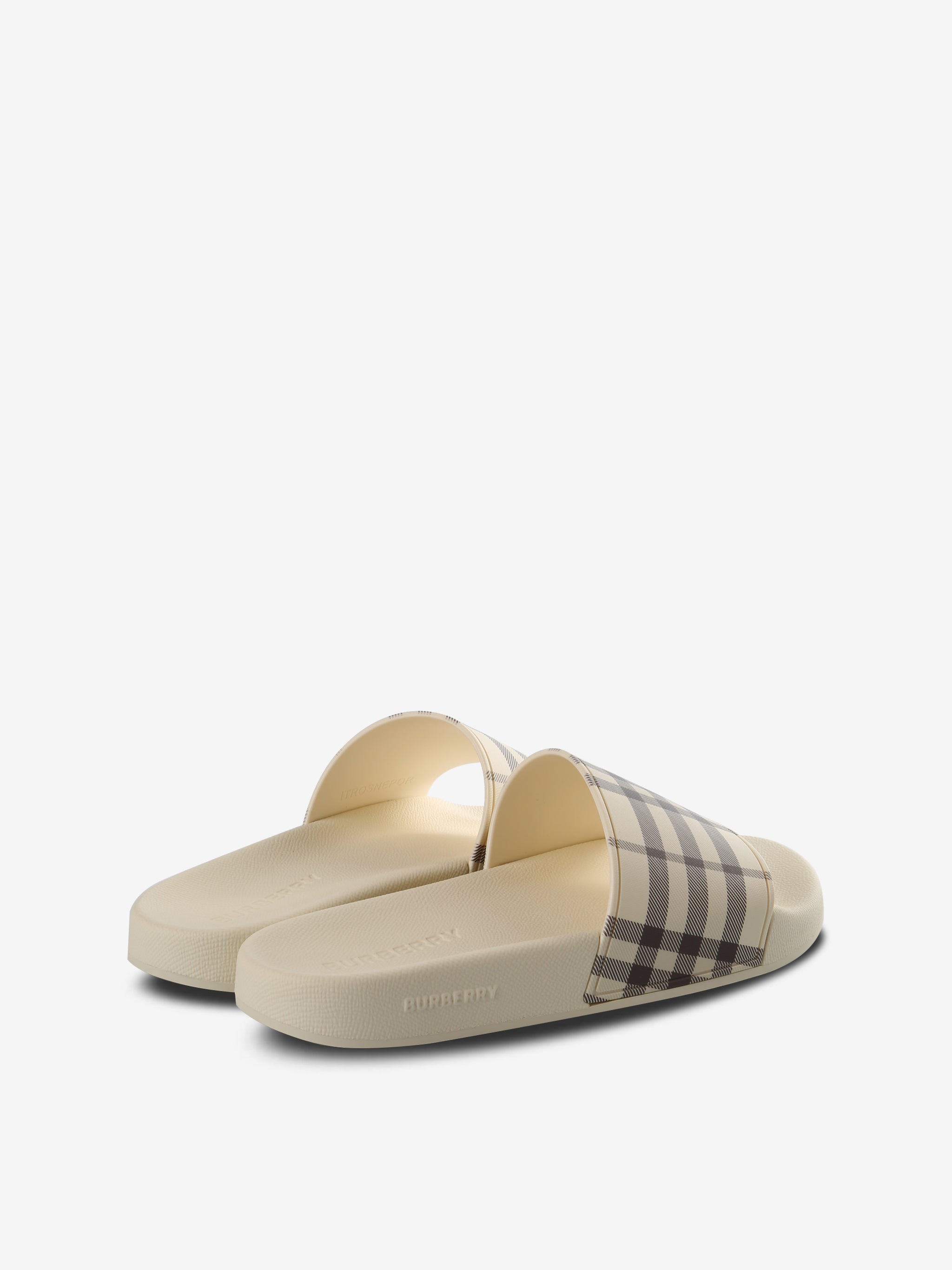 White sandals, back view