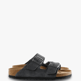 Black sandals, front view