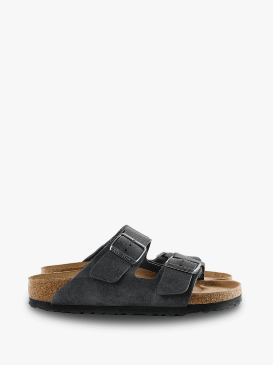 Black sandals, front view