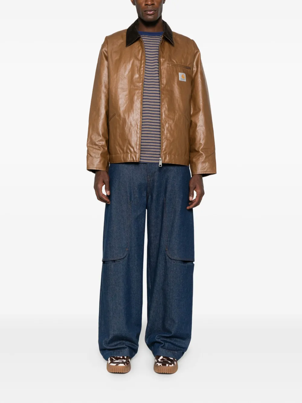 Brown jackets, full body view