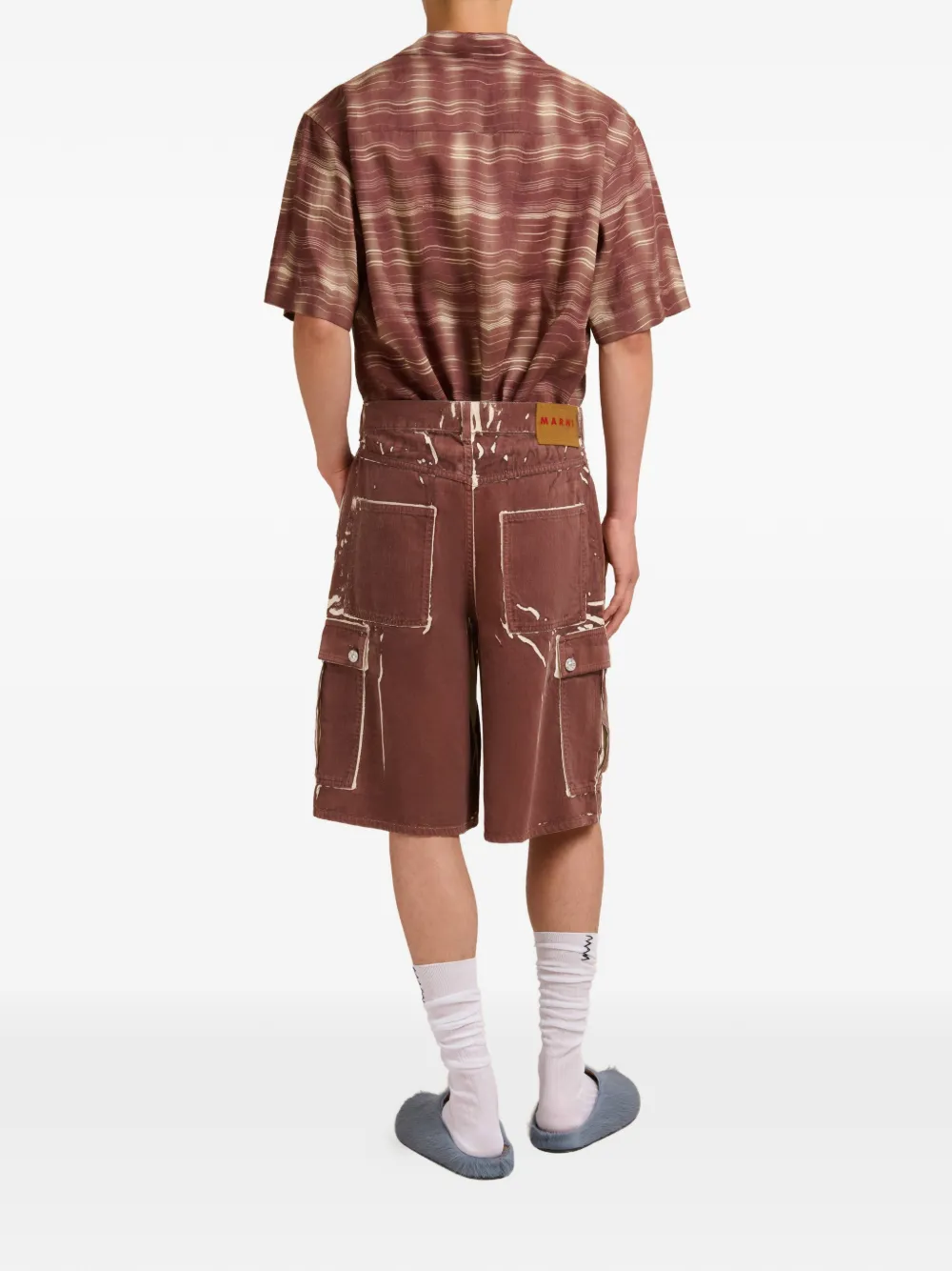Brown shorts,full body view