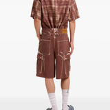 Brown shorts,full body view