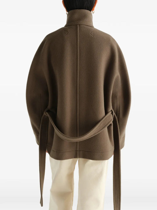 Brown jacket, full body view