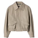 Tan jacket, front view