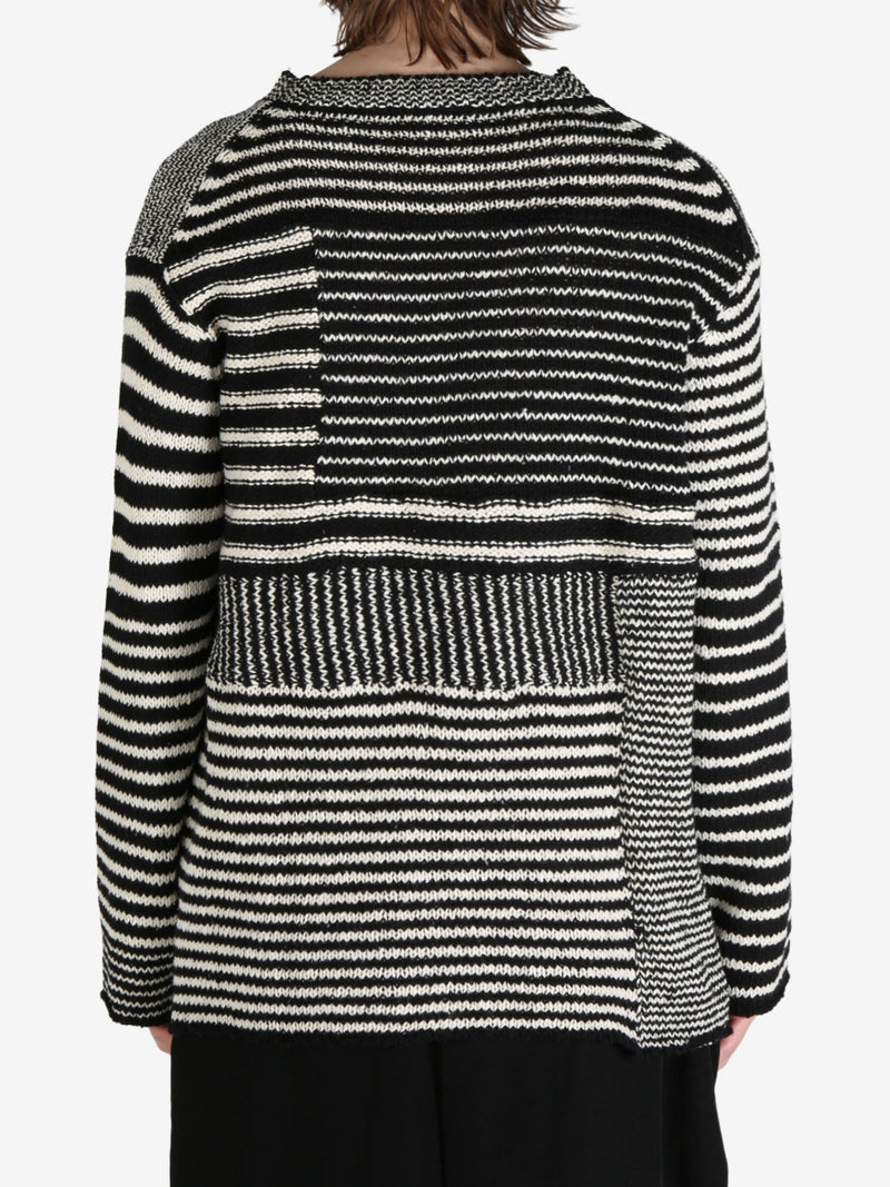 YOHJI YAMAMOTO POUR HOMME - Men Border Round Neck Knit