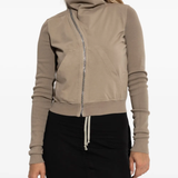 Brown hoodies worn by a person, showing the hoodies fit