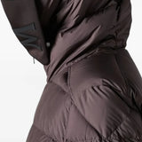 Close up of Brown jacket, showing texture of the 100% polyester fabric