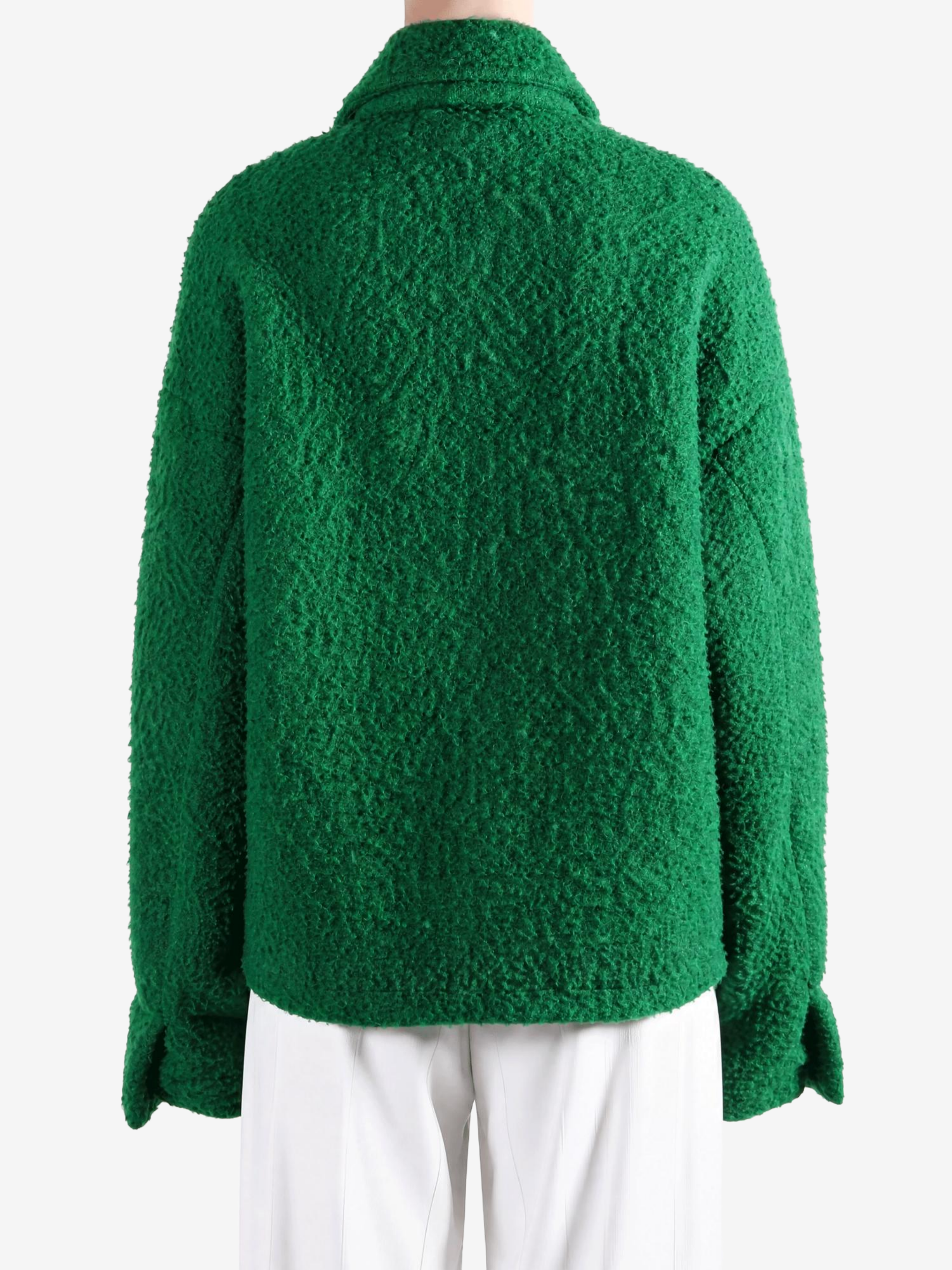 Green jacket, full body view