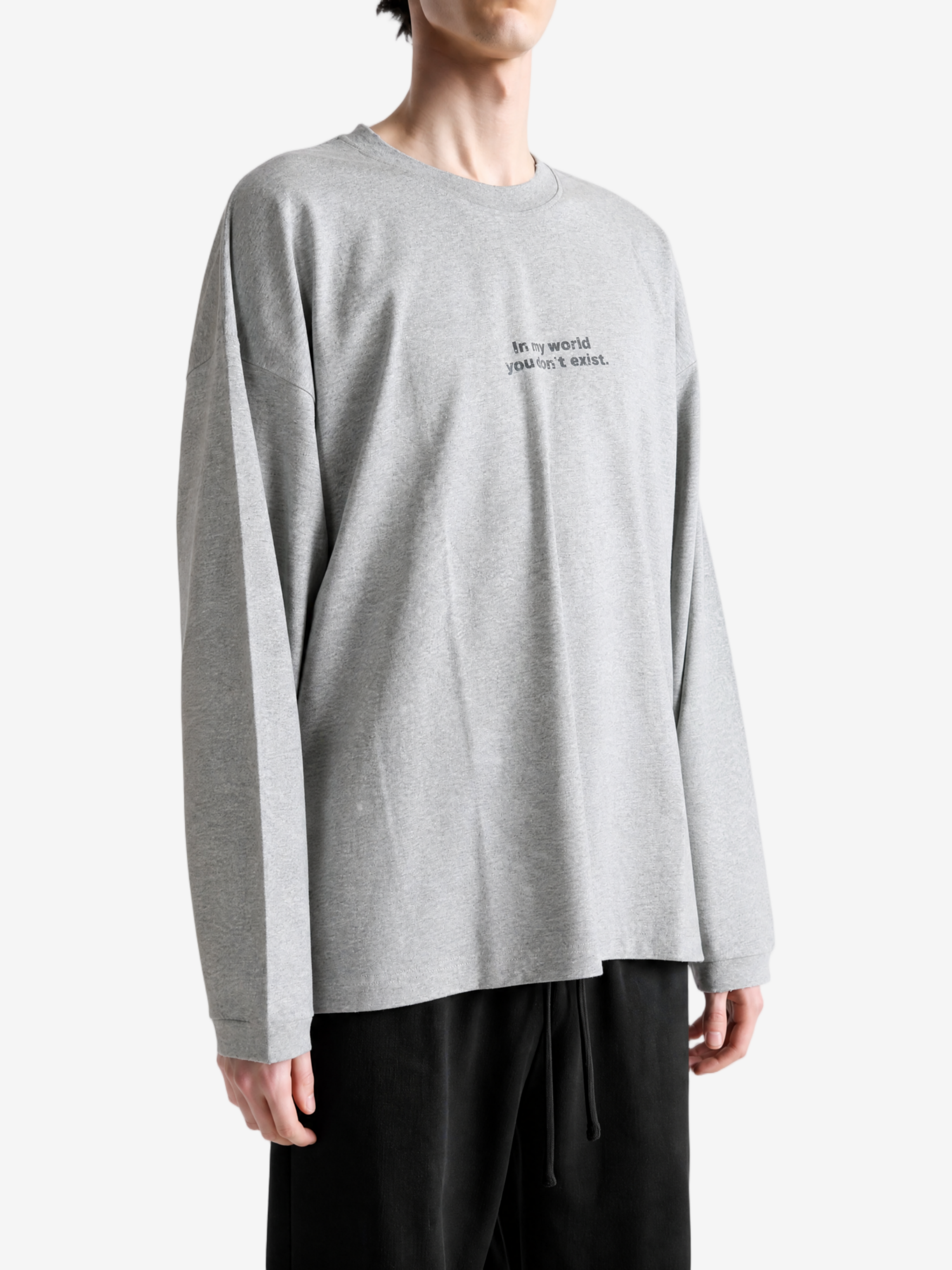 Grey top, full body view