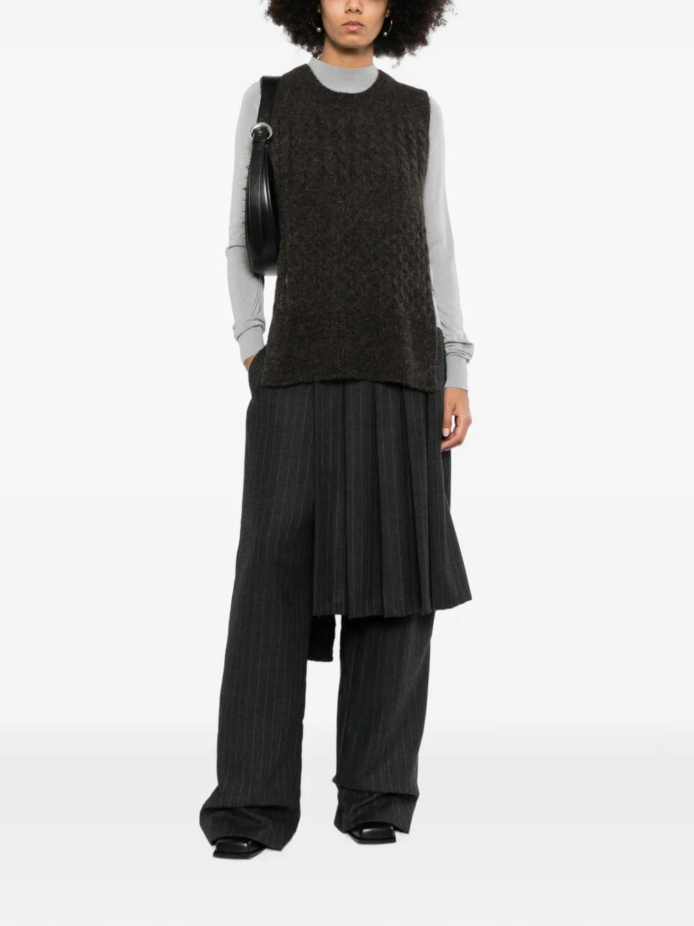 Brown scarf, full body view