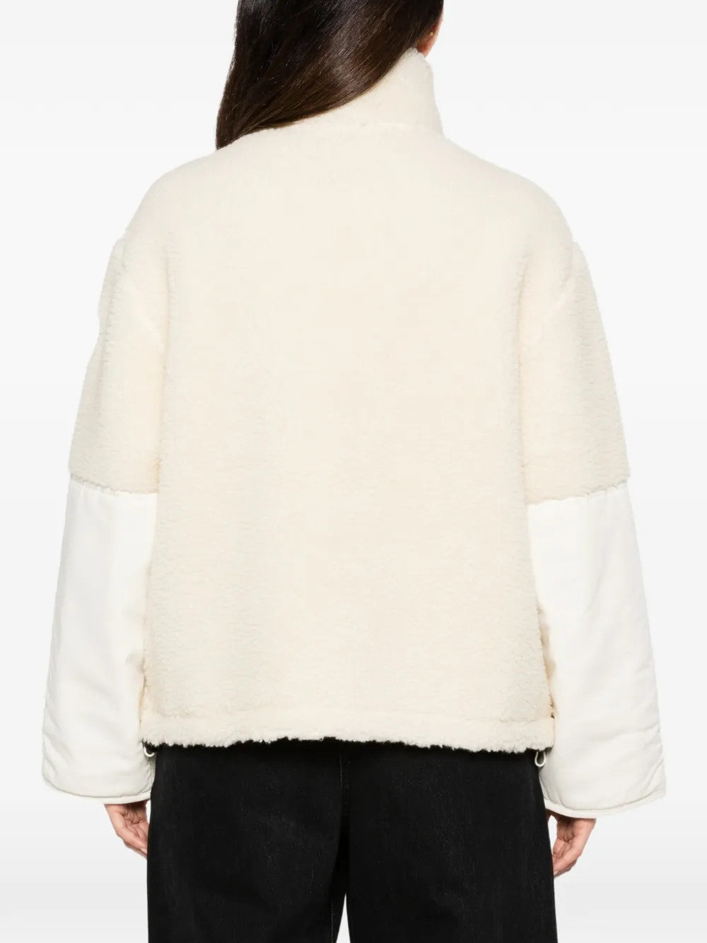 Tan hoodie, full body view