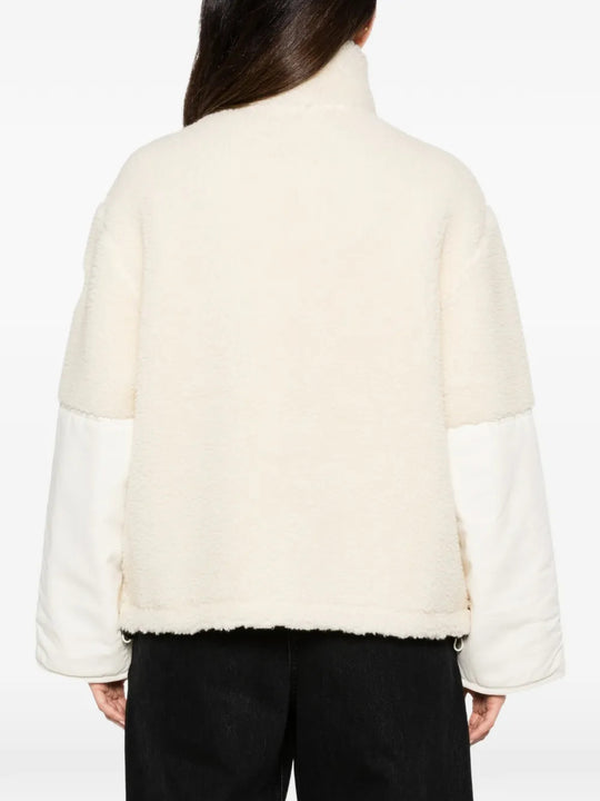 Tan hoodie, full body view