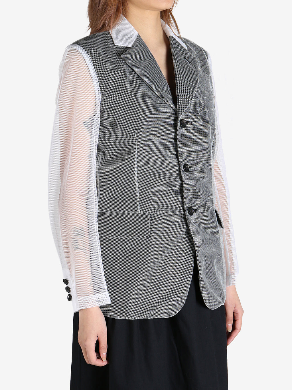 COMME DES GARCONS - Women Mesh Sleeved Suit Jacket