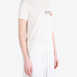 Tan t-shirt worn by a person, showing the t-shirt fit