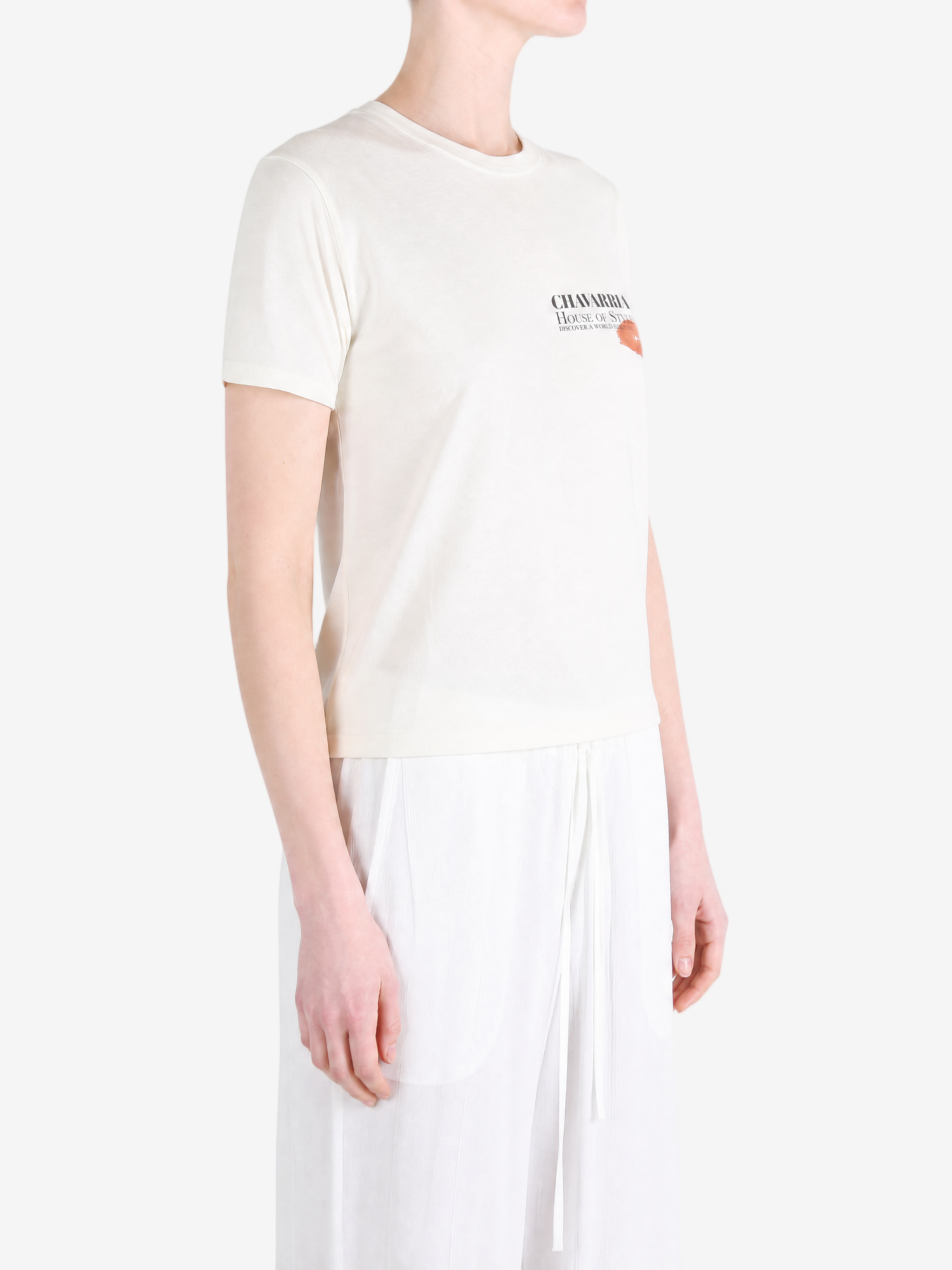 Tan t-shirt worn by a person, showing the t-shirt fit