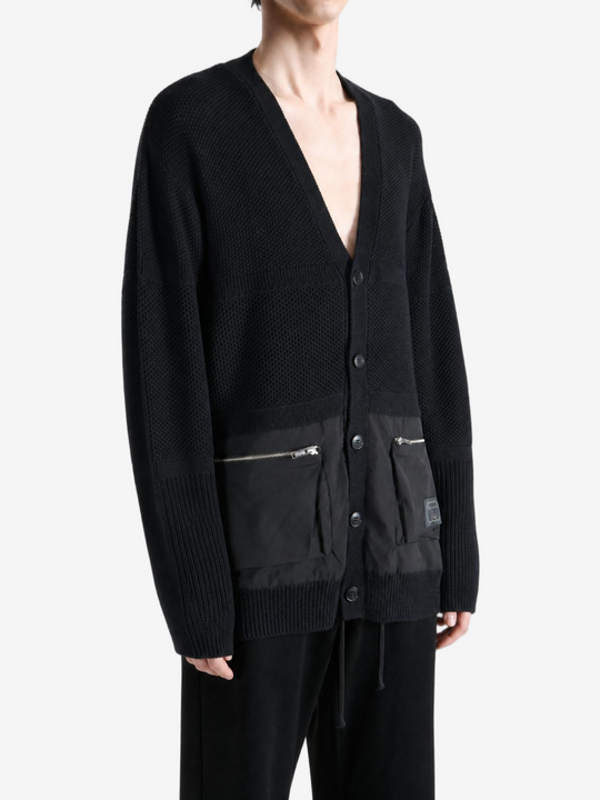 Black knitwear, full body view