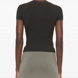 Black t-shirt, full body view