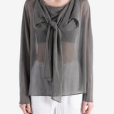 AMOMENTO - Women  Sheer Scarf Top