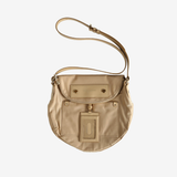 Tan bags, front view