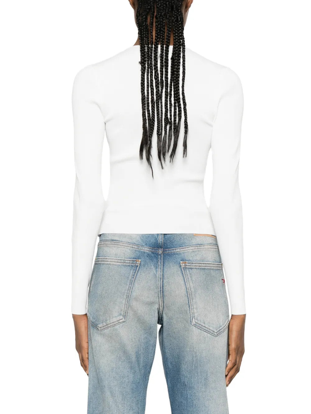 White top, full body view