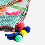 Close up of white scarf, showing texture of the Cotton and  Silk fabric