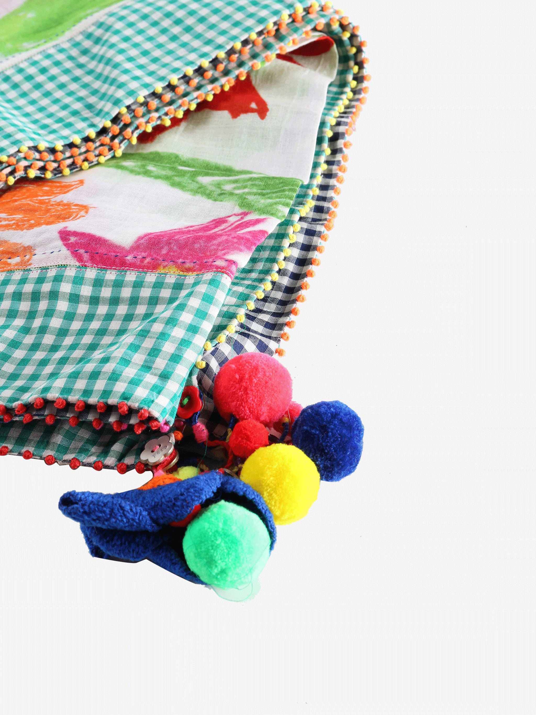 Close up of white scarf, showing texture of the Cotton and  Silk fabric