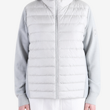 White hoodie worn by a person, showing the hoodie fit