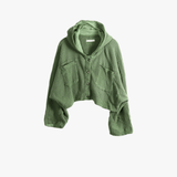 Green knitwear, front view