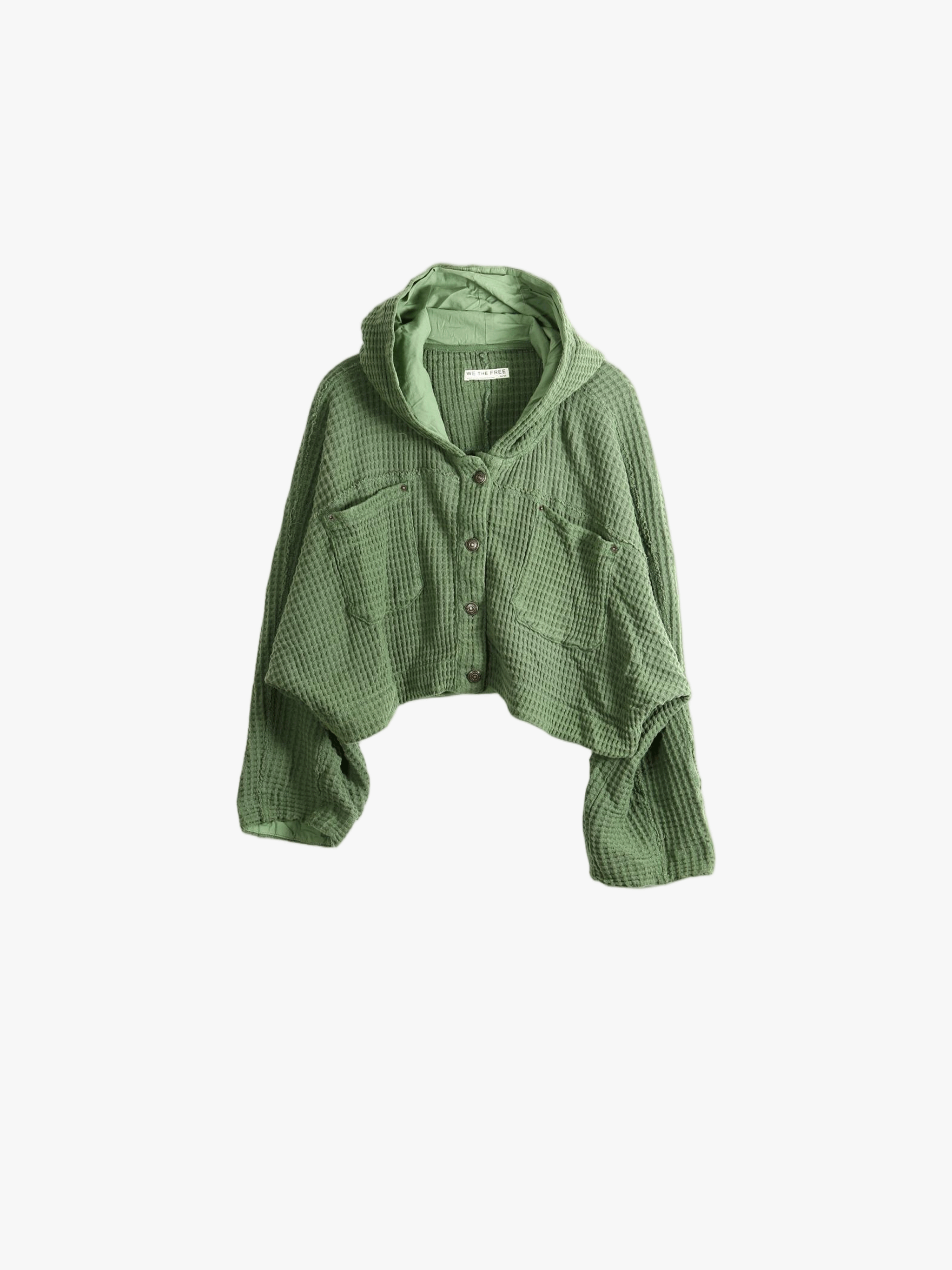 Green knitwear, front view