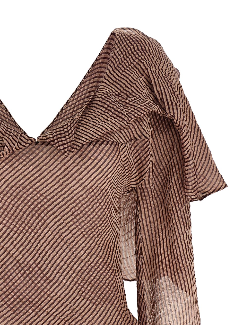 Close up of burgundy tops, showing texture of the silk fabric