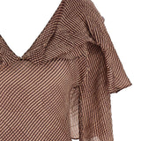 Close up of burgundy tops, showing texture of the silk fabric