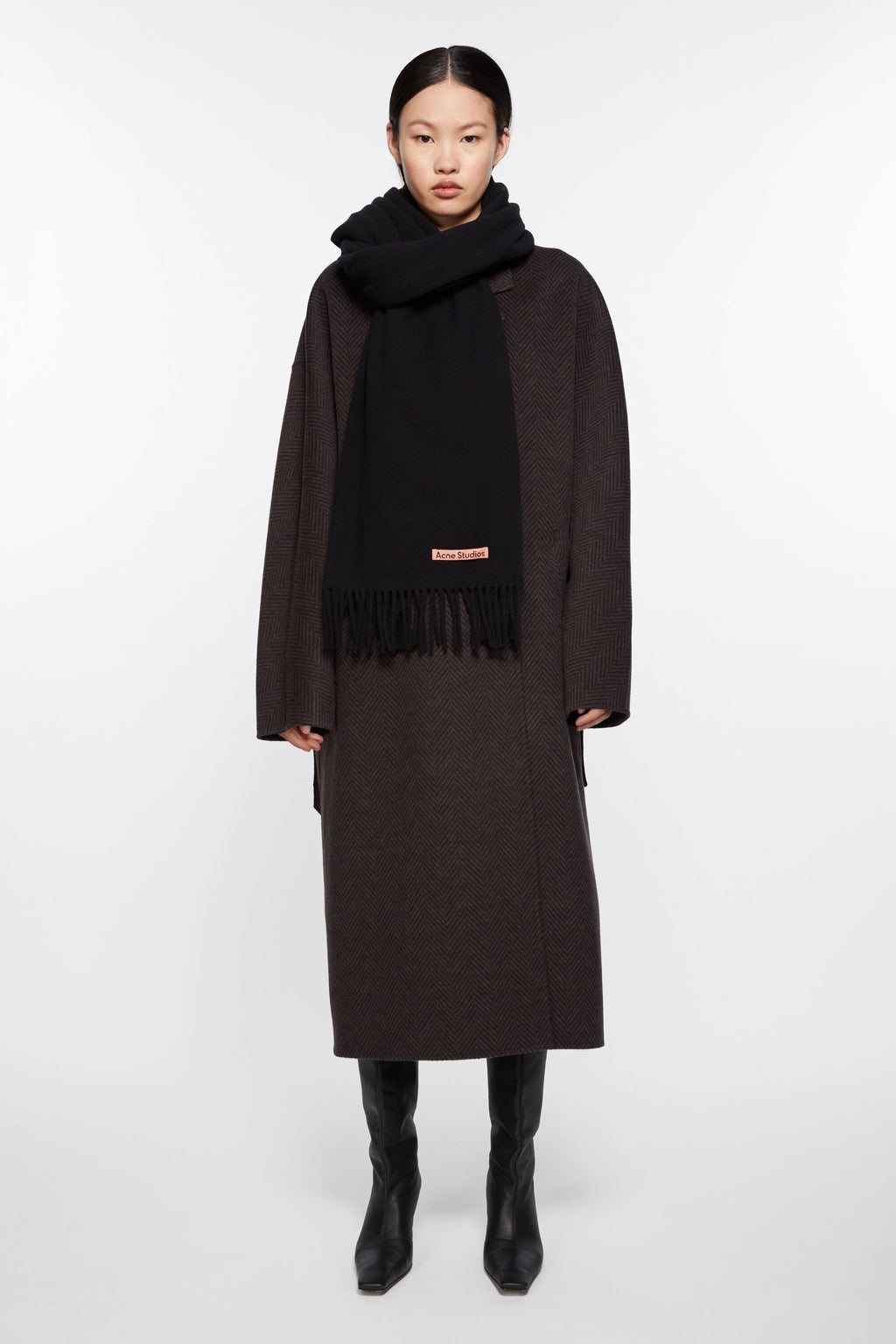 ACNE STUDIOS - Unisex Fringe Oversized Wool Scarf