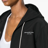 ALEXANDER WANG - Women Rhinestone Drawcord Shrunken Hoodie Jacket